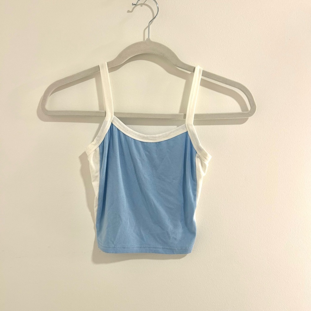 Blue and White Women's Tank Top